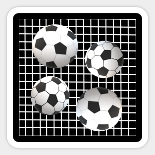 Soccer Balls On Goal Post Net Sticker